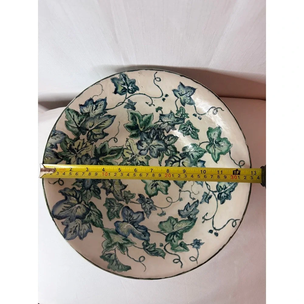 Large Vintage Chinese Ivy Floral Bowl Oklahoma Importing‎ Co 12